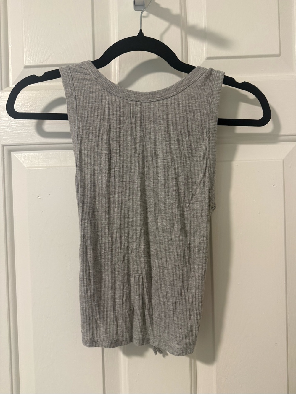 Gilded Intent Gray Ribbed Sleeveless Crop Tank